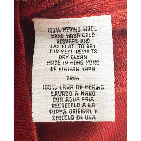 Eileen Fisher Women's Red Merino Wool High Waist Pencil Knit Midi Skirt Stretch - Picture 7 of 7